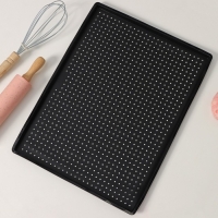 Коврик перфорированный прямоугольный Доляна, силикон, 40&times;31&times;1 см, цвет чёрный