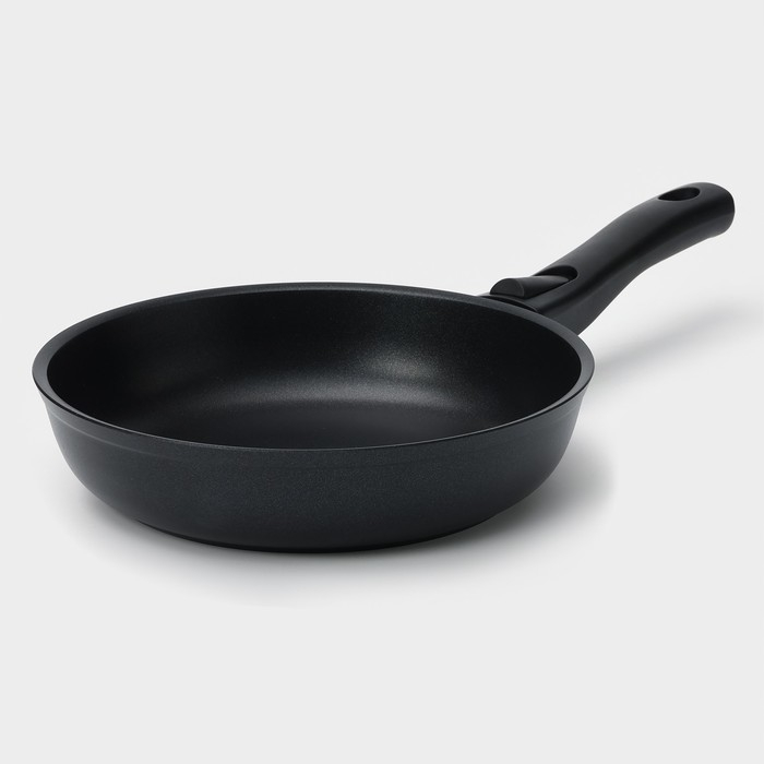 Сковорода &laquo;Традиция&raquo;, d=22 см, стеклянная крышка, съёмная ручка, антипригарное покрытие, цвет чёрный