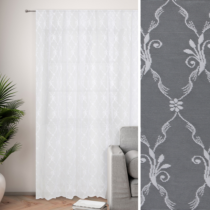 Тюль "Этель" Италия, 150х250 см с фестоном, 62 г/м&sup2;，100% п/э