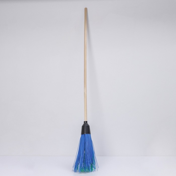 Метла полипропиленовая, круглая, наборная &laquo;Усиленная&raquo;, с черенком, 5 колец, цвет МИКС