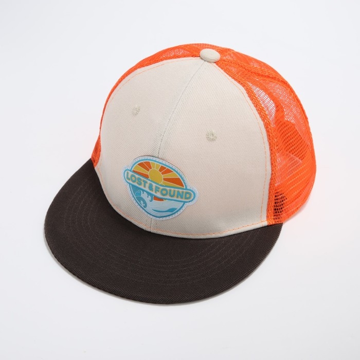 Кепка мужская с прямым козырьком Lost&found, сетка, р-р 56 Кепка мужская с прямым козырьком Lost&found, сетка, р-р 56