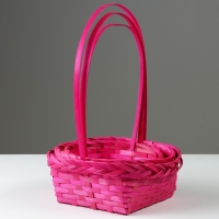 Набор корзин плетеных, D19x9/32 см, D22x9,5/34 см, D25x10/36 см, 3шт, розовые, бамбук