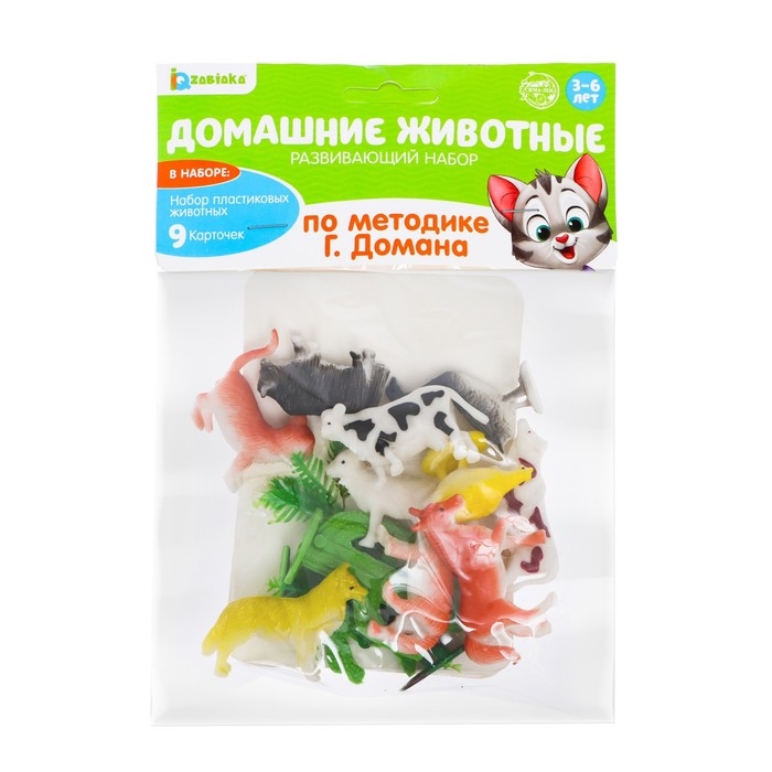 Развивающий набор &laquo;Домашние животные&raquo;, по методике Домана, 9 карточек, 3-6 лет