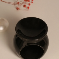 Аромалампа керамика "Стой! Пора поймать дзен" чёрная 7,2х7,2х7,8 см Аромалампа керамика "Стой! Пора поймать дзен" чёрная 7,2х7,2х7,8 см