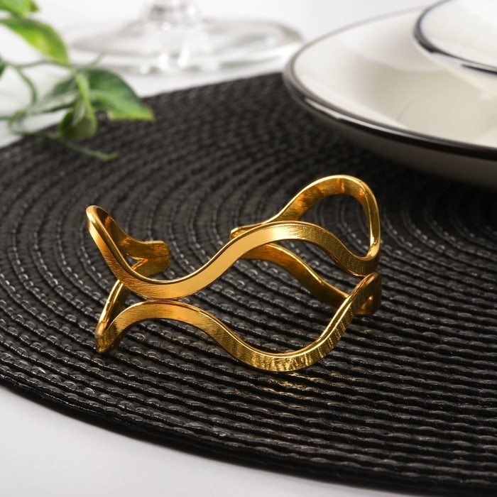 Кольцо для салфетки &laquo;Две линии&raquo; 5,7&times;4,5&times;2,7 см, цвет золотой