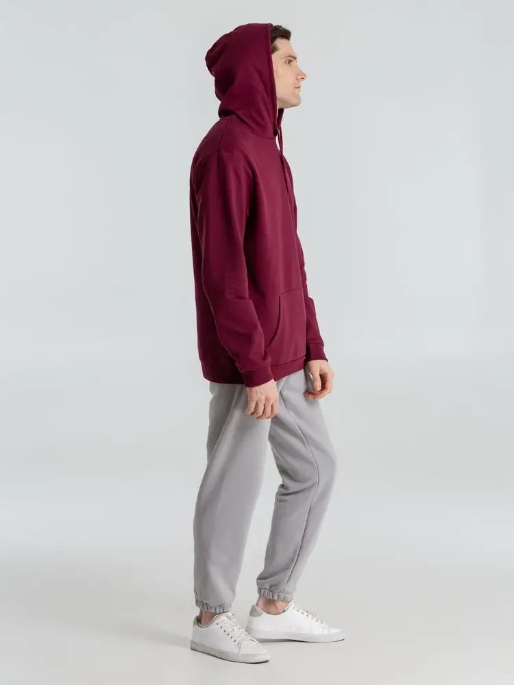 Толстовка с капюшоном унисекс Hoodie, бордовая, размер S