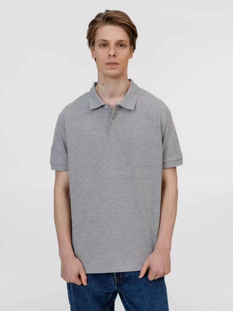 Рубашка поло унисекс Pacific, серый меланж, размер 4XL