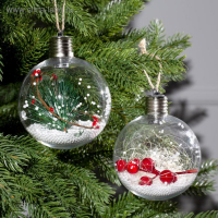 Набор ёлочных шаров «Веточки и шишки» 2 шт., батарейки, 5 LED, свечение белое Набор ёлочных шаров «Веточки и шишки» 2 шт., батарейки, 5 LED, свечение белое