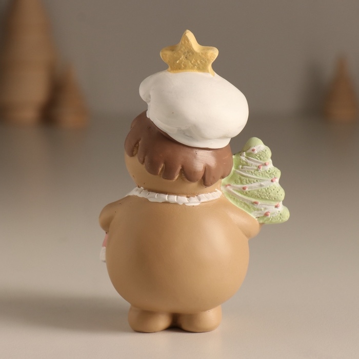 Сувенир полистоун "Снеговик-кондитер с имбирными пряниками" МИКС 6,5х5х10 см