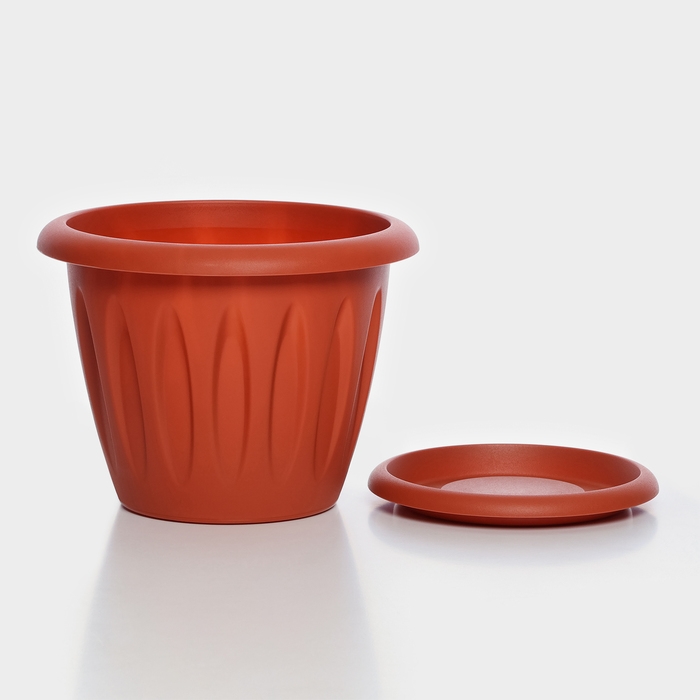 Горшок с поддоном «Фелиция», 3,6 л, цвет терракотовый Горшок с поддоном «Фелиция», 3,6 л, цвет терракотовый