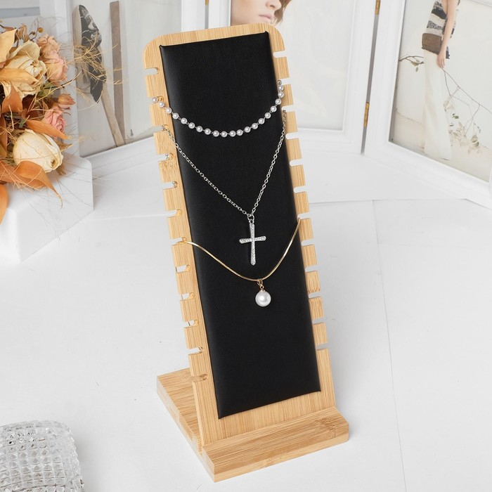 Подставка под цепочки, на 12 мест , 10&times;10&times;27, цвет чёрный