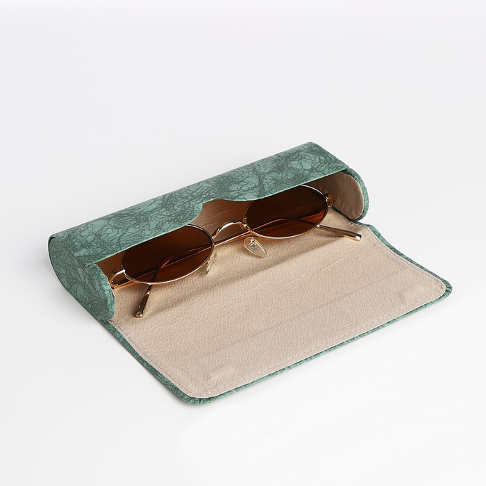 Футляр для очков на хлопушке, длина 16 см, цвет зелёный