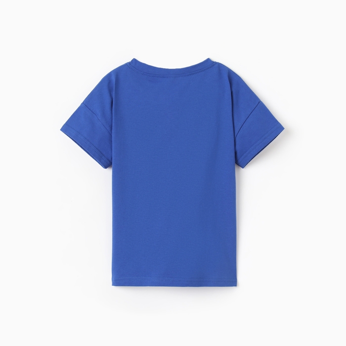 Футболка детская со спущенным плечом, цвет синий, рост 104 см Футболка детская со спущенным плечом, цвет синий, рост 104 см