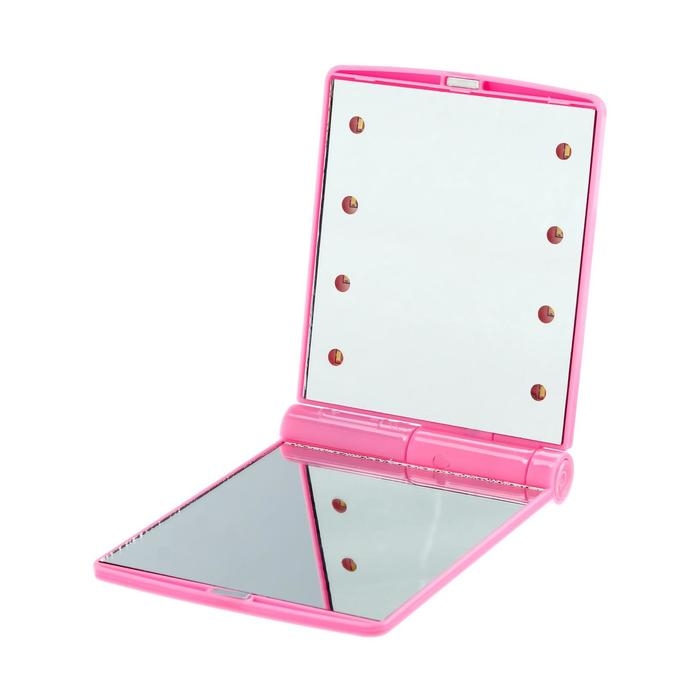 Зеркало Luazon, подсветка, 13.5 &times; 8.5 &times; 1 см, 8 диодов, МИКС