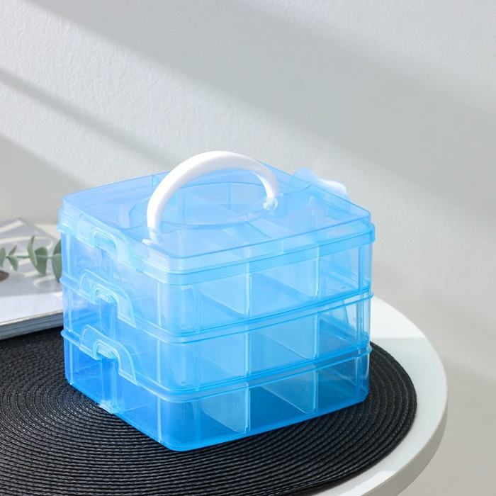 Органайзер для мелочей Доляна, 3 яруса, 18 ячеек, 15&times;15&times;12 см, цвет МИКС