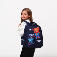 Рюкзак школьный каркасный 39х30х14 см «1 сентября: Енотик и лисёнок» Рюкзак школьный каркасный 39х30х14 см «1 сентября: Енотик и лисёнок»