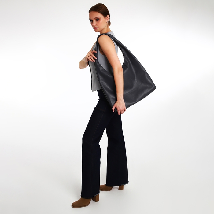 Сумка женская TEXTURA, мешок, большой размер, цвет серый Сумка женская TEXTURA, мешок, большой размер, цвет серый