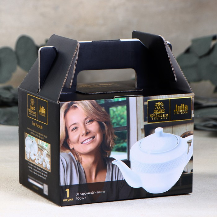 Чайник фарфоровый заварочный Wilmax &laquo;Юлия Высоцкая&raquo;, 900 мл, цвет белый