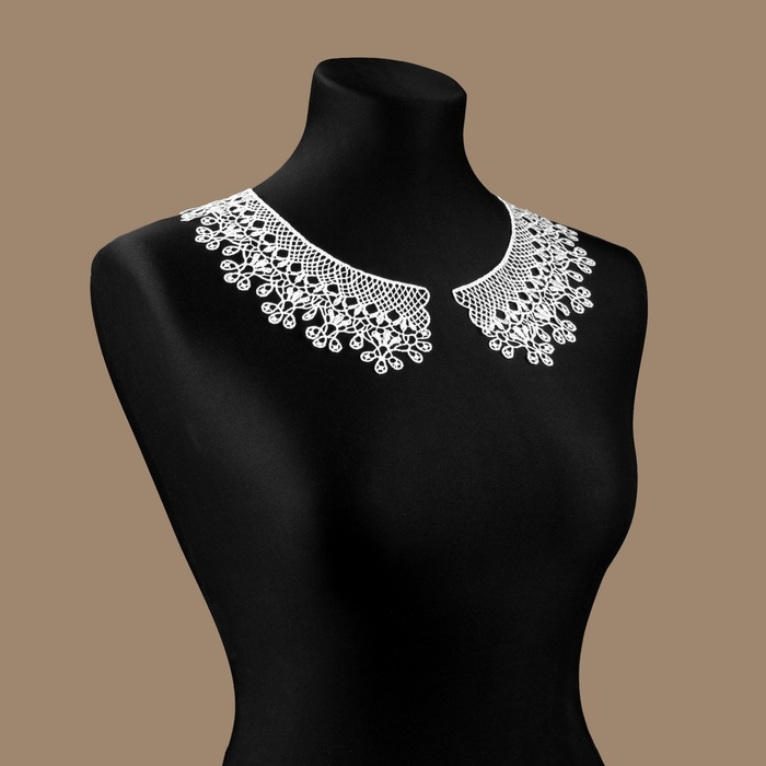 Воротник гипюровый, 25 &times; 7 см, цвет белый