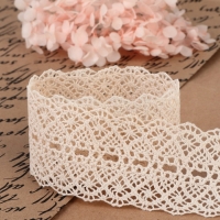 Кружево вязаное, 45 мм &times; 10 &plusmn; 1 м, цвет бежевый