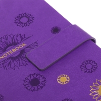 Ежедневник недатированный, А5, 140л, клетка, обл.кожзам, с хлястиком, Цветы, фиолетовый Ежедневник недатированный, А5, 140л, клетка, обл.кожзам, с хлястиком, Цветы, фиолетовый