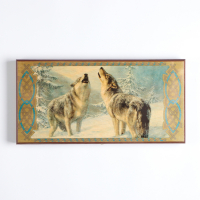 Нарды деревянные большие, настольная игра "Волки", 50 х 50 см, с шашками