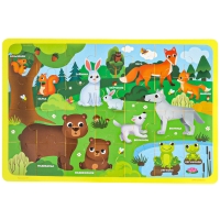 МАКСИ - пазл &laquo;Мамы и малыши&raquo;, размер 50х33 см, 28 деталей, Крошка Я