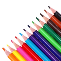 Карандаши 12 цветов, в тубусе, шестигранные, деревянные, Абстракция Карандаши 12 цветов, в тубусе, шестигранные, деревянные, Абстракция