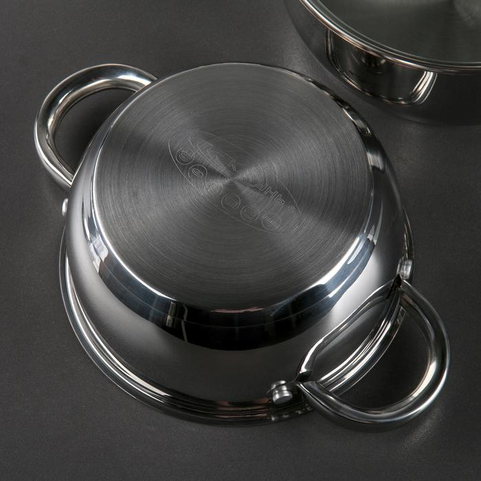 Набор кастрюль &laquo;Антея&raquo;, 3 предмета: 1,5 л, 2 л, 3 л, капсульное дно, подарочная упаковка, индукция