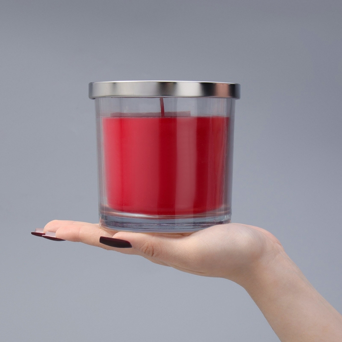 Свеча ГИГАНТ ароматическая в стакане Свеча ГИГАНТ ароматическая в стакане "Сладкая земляника", соевый воск, 10х10 см