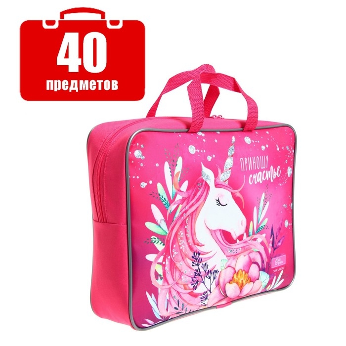 Набор первоклассника 40 предметов Calligrata Набор первоклассника 40 предметов Calligrata "Приношу счастье", в папке