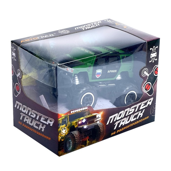 Джип &laquo;Армия&raquo;, радиоуправляемый, световые эффекты, работает от батареек, цвет зелёный