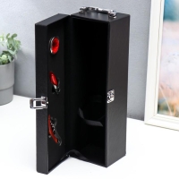 Шкатулка дерево, кожзам под бутылку "Гладкая кожа" 3 предмета 35х11х12 см Шкатулка дерево, кожзам под бутылку "Гладкая кожа" 3 предмета 35х11х12 см