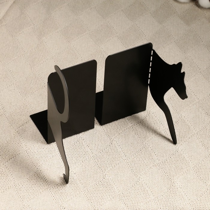 Держатель-подставка для книг Держатель-подставка для книг "Кот" из двух частей, черный