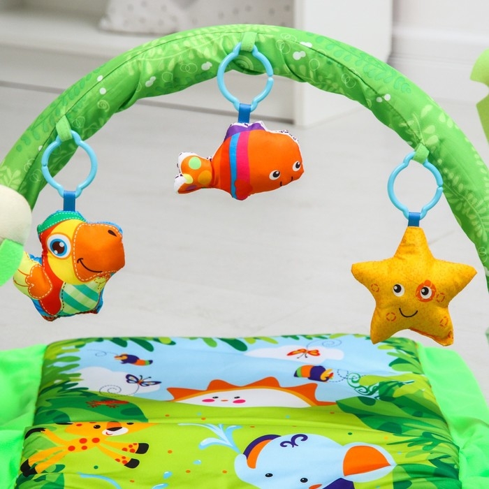 Развивающий коврик &laquo;Остров&raquo;, с дугой и игрушками, 77х77х0,5