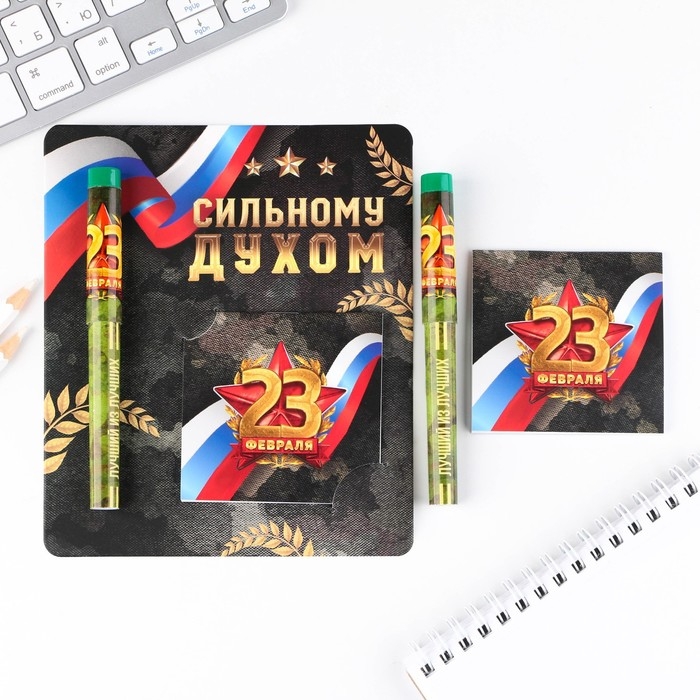 Подарочный набор ручка шариковая и блокнот 16 л &laquo;Сильному духом&raquo;