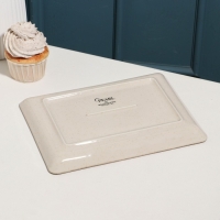 Блюдо фарфоровое Pearl, 23&times;17см, бежевое