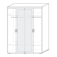 Спальный гарнитур Вега, Шкаф 4х ств, кровать 160х200, стол косметический, тумба прикроватная