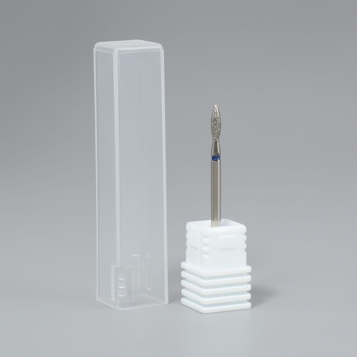 Фреза алмазная для маникюра «Пламя», средняя зернистость, 2,5 × 10 мм, в пластиковом футляре Фреза алмазная для маникюра «Пламя», средняя зернистость, 2,5 × 10 мм, в пластиковом футляре