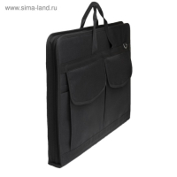 Папка для чертежей и рисунков А2, 640 х 450 х 30 мм, с ручками, текстильная, Estado, 3 кармана, цвет чёрный,