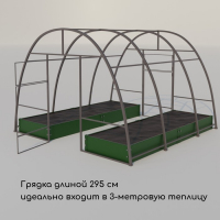 Грядка оцинкованная, 295 &times; 100 &times; 15 см, тёмно-зеленая, Greengo