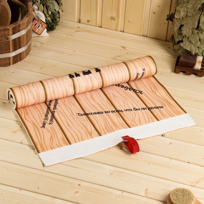 Лежак для бани с принтом "У Королевы недостатков нет" 150х50 см