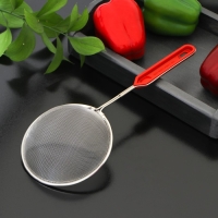 Сито для просеивания с ручкой Доляна &laquo;Изыск&raquo;, d=12 см, цвет красный