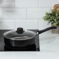 Сотейник Promo, 2,8 л, d=24 см, стеклянная крышка, пластиковая ручка, антипригарное покрытие, цвет чёрный Сотейник Promo, 2,8 л, d=24 см, стеклянная крышка, пластиковая ручка, антипригарное покрытие, цвет чёрный