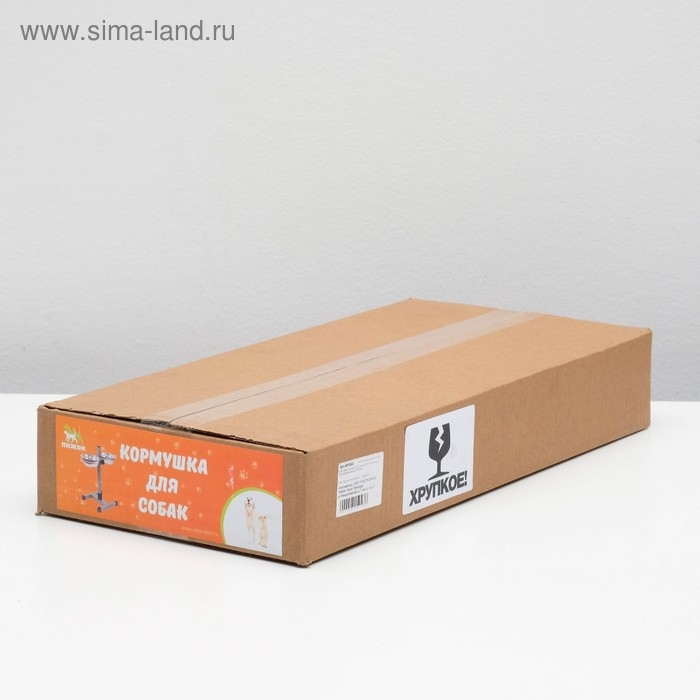 Подставка с мисками, 2 х 1 л, высота 40 см, разборная, зелёная