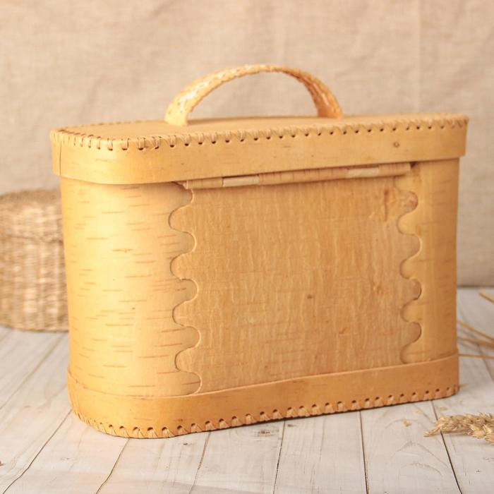 Хлебница &laquo;Скоморохи&raquo;, на шарнирах, с ручкой, 23&times;27&times;20 см, береста