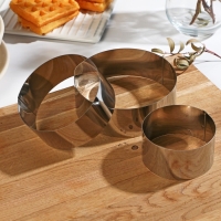 Набор форм для выкладки и выпечки «Круг» KONFINETTA, 3 шт, d=8 см, d=10 см, d=12 см, цвет серебристый Набор форм для выкладки и выпечки «Круг» KONFINETTA, 3 шт, d=8 см, d=10 см, d=12 см, цвет серебристый