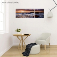 Модульная картина "Камни в море" (3-35х35) 35х105 см Модульная картина "Камни в море" (3-35х35) 35х105 см