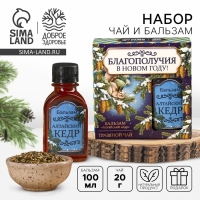 Подарочный набор &laquo;Благополучия&raquo;: чай 20 г., безалкогольный бальзам 100 мл.