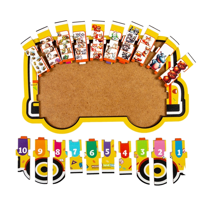 Обучающая игра «Автобус с цифрами» на подложке Обучающая игра «Автобус с цифрами» на подложке